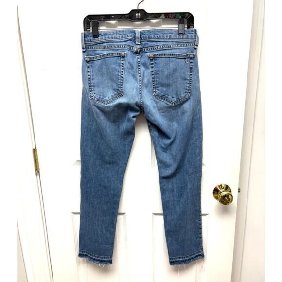 Rag & Bone Jeans, DRE Capri, Medium Wash, Frayed Hem, Skinny, Women's Size 27 - Picture 7 of 9